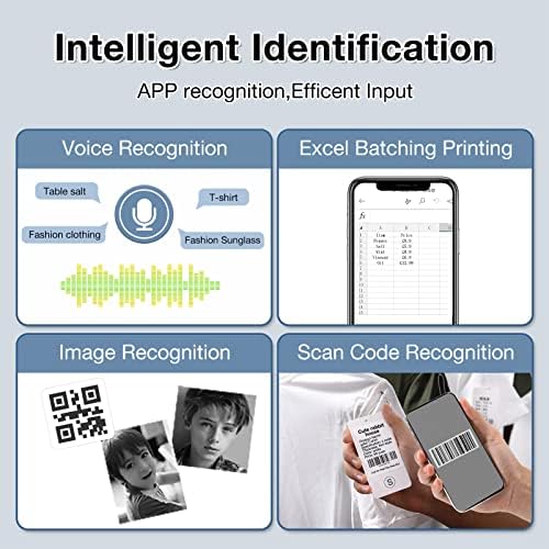 NIIMBOT B21 Label Maker Machine,Bluetooth Barcode Label Printer Printing Size 20-50mm,Compatible with iOS & Android for Clothing,Jewelry,Supermarket with 1 Roll Starter White Paper