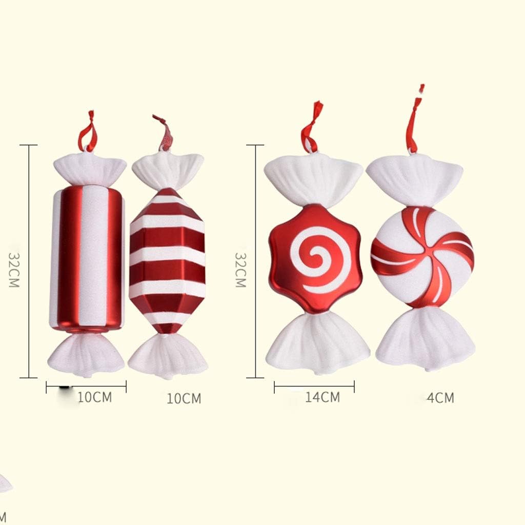 Hot Scene Layout Gift Ornaments Pendant DIY Candy 30CM Red and White Color Candy Stage Layout Christmas Decorations (Size : Style 1) (Style 1)