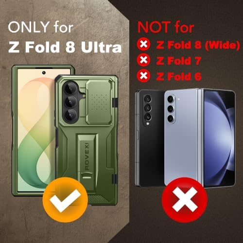 TONGATE for Z Fold 8 Ultra Case with Screen Protector & Belt Clip, Green - 1