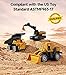 Geyiie 8 Pack Alloy Diecast Construction Vehicle Toy Set, Pull Back Trucks with Excavator Dump Truck Bulldozer Forklift, Durable Gift Toys for Toddlers Kids Boys & Girls
