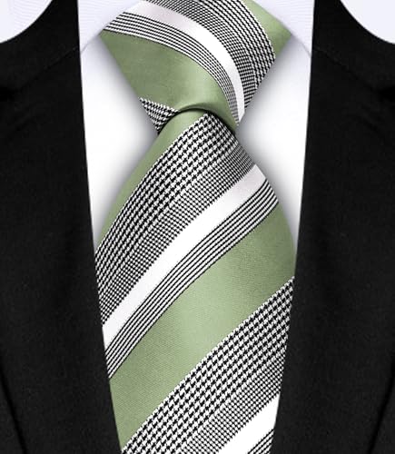 Image of GUSLESON Men's 5-pc Striped Tie Gift Set - Jacquard Necktie, Pocket Square, Cufflinks, Lapel Pin, Tie Clip - Wedding Formal Gifts