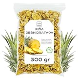 Piña Deshidratada Sin Azucar 300 g - Piña Seca Cortada en Dados - Fruta Deshidratada - Snacks Saludables - Ideal para Reposteria - Sin Azucar Añadido, Sin Conservantes, Sin Gluten (300 gr, Piña)