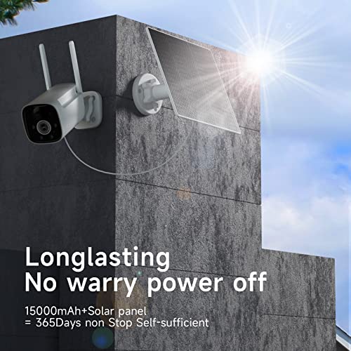 3Mp Outdoor Camera Wireless Solar Powered, Solar Cameras For Home Security Wifi With Color Night Vision, Waterproof, 2 Way Audio, Ai Detection, Support Alexa, No Monthly Fee, Spotlight & Siren - 3Pack #TOP1