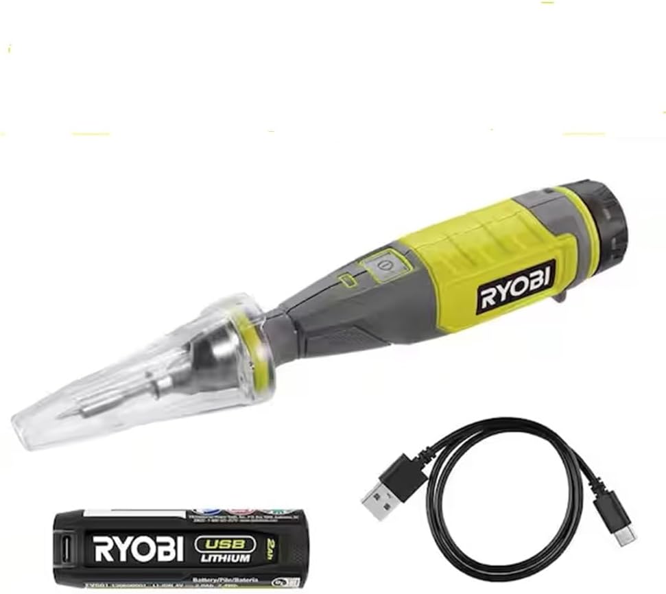 RYOBI USB Lithium Soldering Pen Kit with 2.0 Ah Lithium-ion Rechargeable Battery, Green