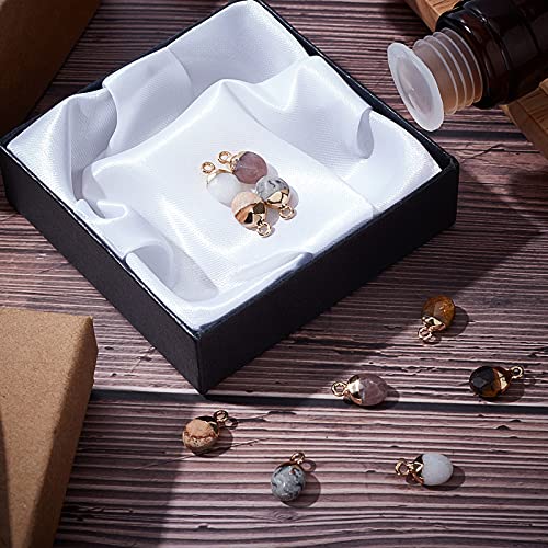 Sunnyclue 1 Box 5 Styles Oval Shape Stone Charms Gemstone Charms Crystal Chakra Beads Faceted Gold Plated Jewelry Dangles For Women Diy Earring Necklace Jewelry Making #TOP3
