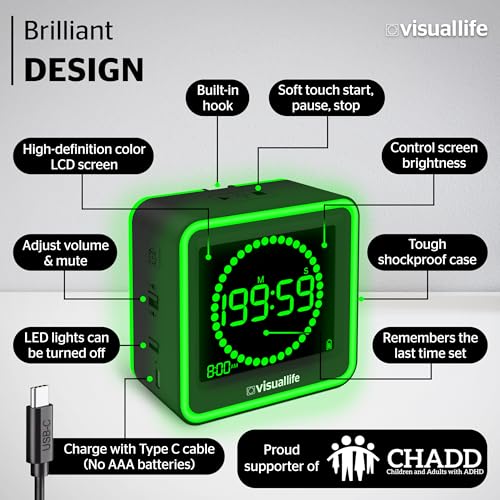 Visual Timer for Kids, Adults, ADHD, Autism & Dyslexia - New Timed Color Cues Anchor Focus, Track Progress & Guide Transitions - For Home, Teacher Classrooms, Homeschool, Business & Groups - Image 5