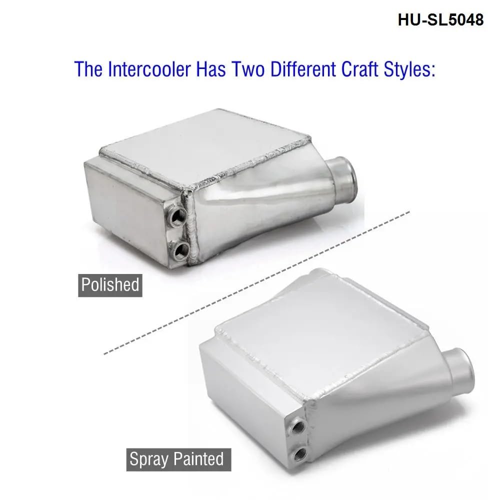 Chłodnica intercooler Intercooler do turbiny 15" X 11" X 4,5" Wlot/wylot: 2,5" WLOT WODY DO POWIETRZA MONTAŻ PRZEDNI ALUMINIOWY INTERCOOLER TURBO HU-SL5048(Polished)