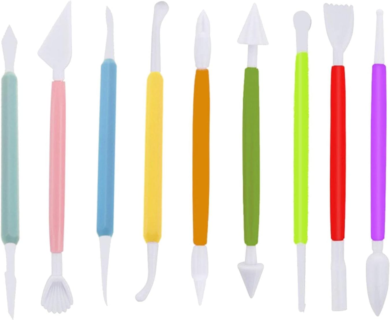 9Pieces Polymer Clay Sculpting Tools DIY Pottery Fondant Modeling Carving