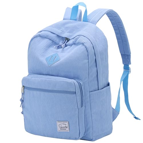 VASCHY Mochila de viagem de veludo cotelê, vintage, casual, kawaii, fofa, estética de lã, mochila para escola/trabalho, Lavanda, Medium, Mochilas Daypack