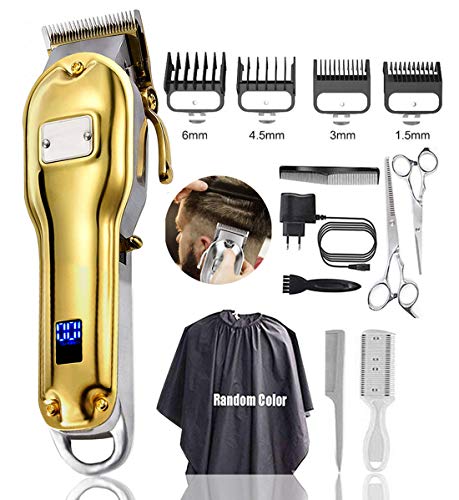 Monlida Tondeuse Cheveux Homme Professionnel, Tondeuse à Cheveux Sans Fil avec Ecran LCD Rechargeable 2500mAh Li-ion Batterie, Moteur Puissant, Longueur de Serrure avec 0.79-1.59mm, 4 Sabots