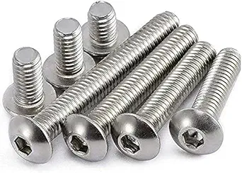 Rely VP INDUSTRIES (Pcs-25) M5x8 mm Button Head Cap Screw Stainless Steel Grade 304 | Allen Round Mushroom Head Screw with Allen Key 1 Pc