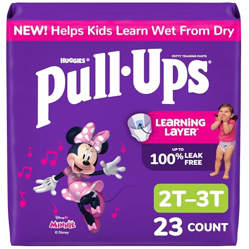 Pull-Ups Girls' Potty Training Pants, Size 2T-3T Training Underwear (16-34 lbs), 23 Count