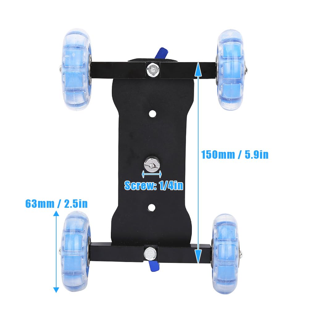 Dolly Skater Car, Portable Mini 10KG Desktop Load Rail Roller Track Professional Slider Car pour DSLR Camera Camcorder Mirrorless Cameras Cell Phones