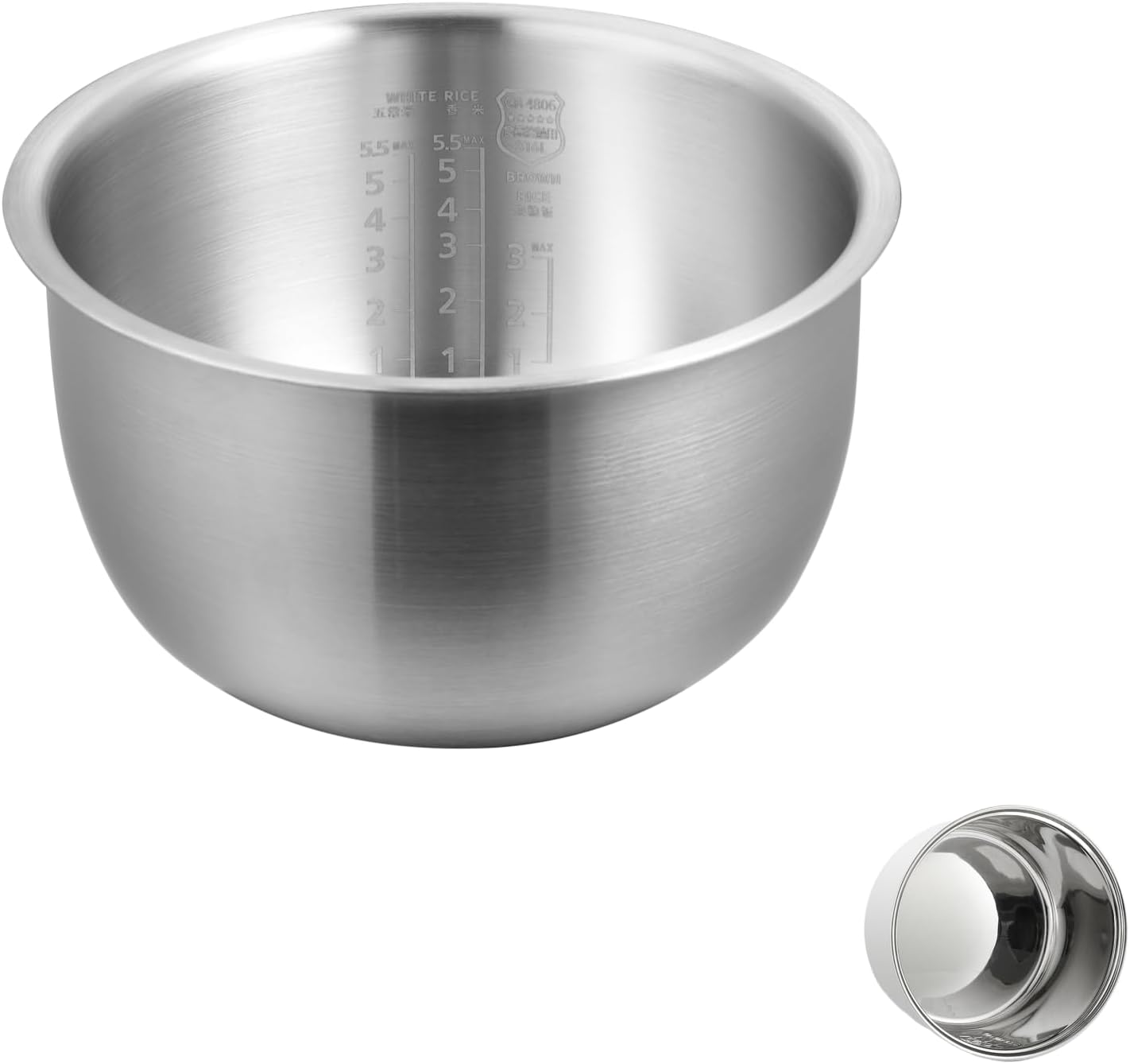 316 Stainless Steel Inner Pot Compatible with Zojirushi NP-HBC10 Rice Cooker, 3L 5.5 Cup Replacement Inner Bowl, Thickened One-Piece Build for Even Heating & Improved Warm Retention