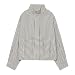 Roobeety Damen Blouson Jacke mit Vichy Karo und Stehkragen Langarm Herbst