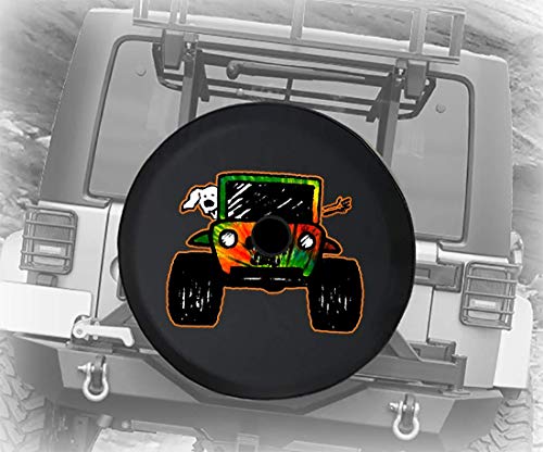 Spare Tire Cover Paw Prints Peace Love Tiedye fits 2018 2019 2020 JL Accessories with Backup Camera 32 Inch Backup Camera