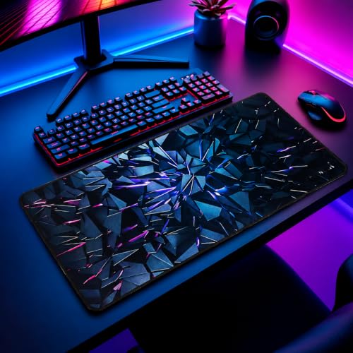 Image of Crystals Design Gaming Mouse Pad, 700 x 300 x 2mm Mousepad with Anti Slip Rubber Base,Smooth Surface,Extended Gaming Desk Mat,Waterproof Mouse Pad for PC, Laptop, Keyboard