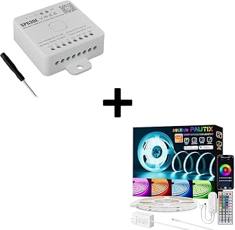 PAUTIX 12-in-1 Bluetooth LED Music Controller Addressable SP630E, RGB COB LED Strip Light 16.4ft/5m,UL Listed 840LEDs/m 24V Color Changing Strip Light