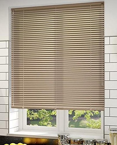 Venecianas Aluminio 25mm. Color Cacao Suave. Medidas 210cm x 180cm. Elija una Medida Superior aproximada y contactaremos para su Ajuste sin Cargo.