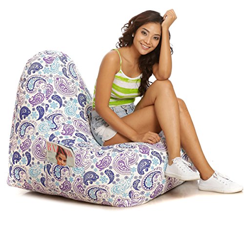 Image of Style Homez Hackey Cotton Canvas Paisley Printed Bean BagXXL Size Filled with Beans Fillers