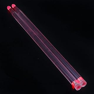 FYNNDM - Juego de 2 Baquetas Luminosas de acrílico Fluorescente, Coloridas, con Luces (Color Rosa)