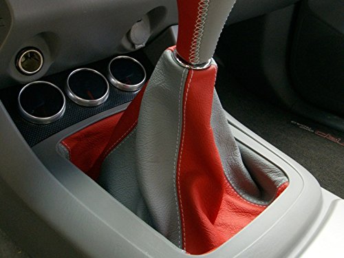 RedlineGoods Shift Boot - Full Console Compatible with Toyota Tacoma 2005-15. Tailor Made - not Universal. Genuine top-Grade Italian Black Suede (Alcantara) with Silver Thread