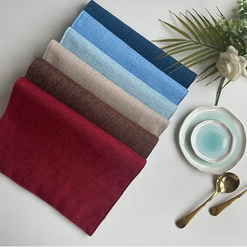 Set de table rectangulaire brun anti-rayure imitation lin 30x45 cm 6pcs