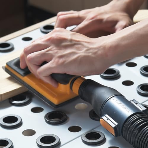 Image of POWERTEC 71873 Twin Pocket Hole Jig set with 10 Ft. Dust Collection Hose Kit for Woodworking Power Tools Home and Wet /Dry Shop Vacuums