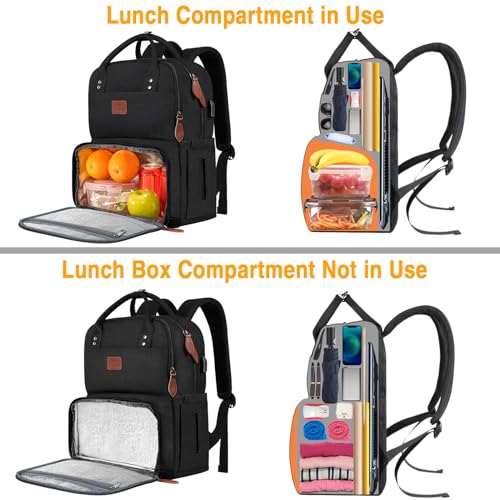 Insulated Cooler Backpack for Women with Laptop Compartment and USB Port