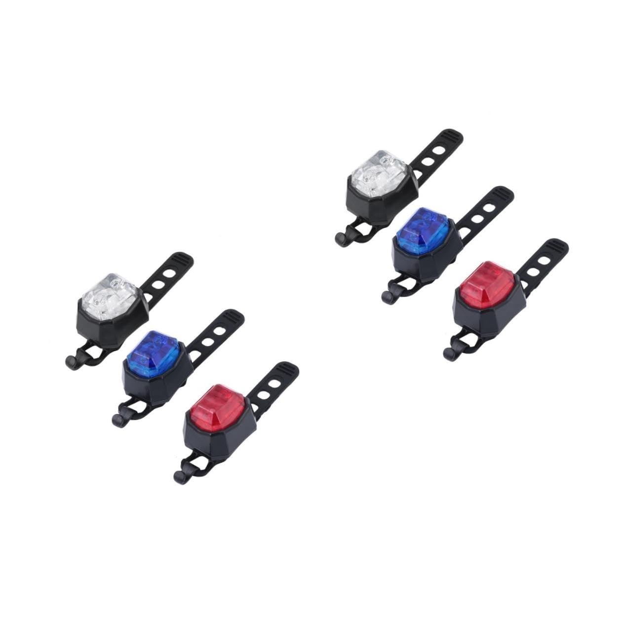 GRIRIW 2sets 3pcs Gemstone Bike Warning Lights High Brightness Tail Lights for Mountain Road Cycling Safety Enhance Visibility Fog and Night 3pcs*2