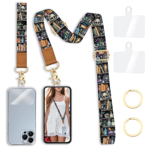 Image of Yonlevres Phone Lanyard Crossbody Strap Wrist Neck Adjustable Women Goth | Cell Phone Lanyard for Travel Cruise Daily, Hands-free, Fit Keys ID Badge, for Full-coverage Phone Case, Accessories, Gifts