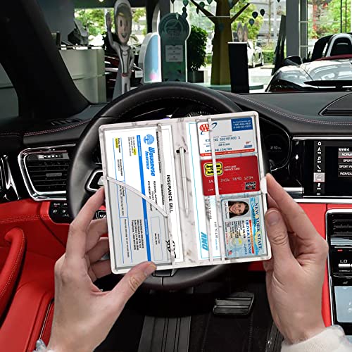 Image of TOURSUIT Car Registration and Insurance Card Holder, Marble Grey