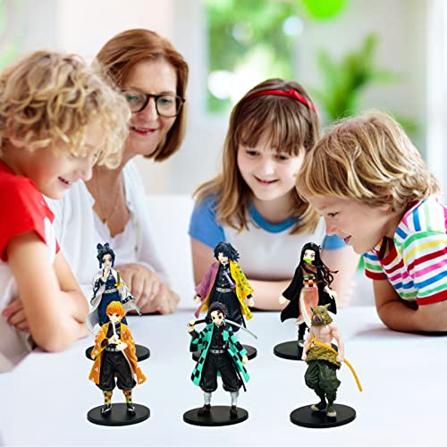 6 Pcs Demon Slayer Figure Set - 5.7 Inches Demon Slayer Toys - Zenitsu Tsuyuri Inosuke Tanjiro Nezuko Kyojuro.the Gifts For Anime Fans #TOP3