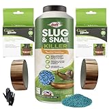 Slug Pellets for Garden & Copper Tape Kit – Ferric Phosphate Slug Killer & Snail Repellent, Pet Friendly Organic Slug Repellent 800g & 2 x Copper Tape for Garden Pest Control
