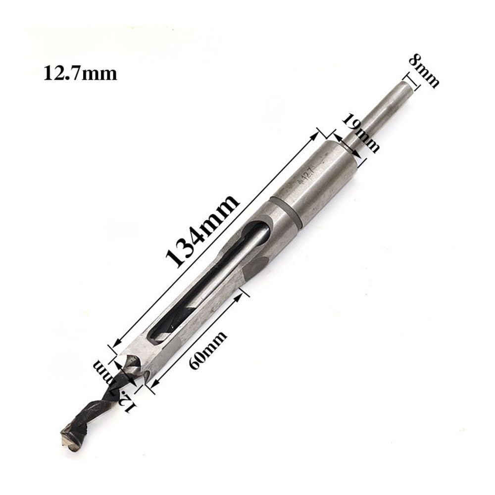 SZTUK 6-30mm HSS Wiertła Kręte Wiertła Do Obróbki Drewna Śruba Dłuta Dłuta Zestaw Wierteł DIY Meble Kwadratowy Otwór Extended Piła (Kolor: 12.7 MM)