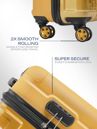Image of Safari Scrib Cabin 8 Wheels 55cm Carry on Trolley Bag Hard Case Polycarbonate 360 Degree Wheeling System Luggage, Trolley Bags for Travel, Suitcase for Travel, Amber Dune Printed