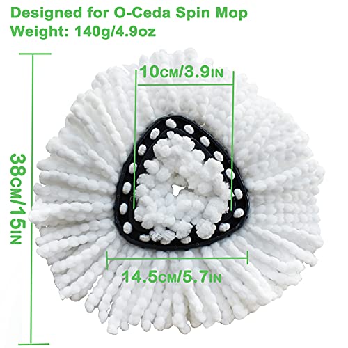 12Pack Spin Mop Replacement Heads For Easywring, Washable And 100% Microfiber Spin Mop Refill Head Replacement, 360° Spinning Micro Replacement Mop Head For Easy House Cleaning Floor Mopping #TOP1