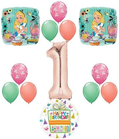 ALICE IN WONDERLAND Tea Time 1st Birthday Party Supplies Mad Hatter Balloons Decoration