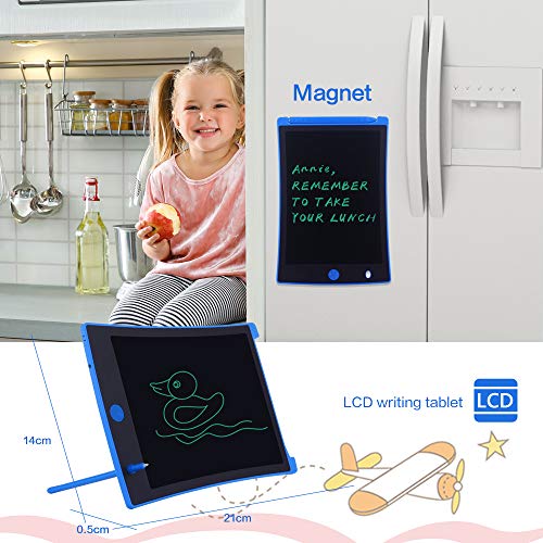 JefDiee 8.5 Inches LCD Writing Tablet Kids Drawing Writing Boards, Electronic Learning and Education Toys, Doodle Scribbler Boards Gifts for Kids and Toddlers at Home, School and Kindergarten (Blue)
