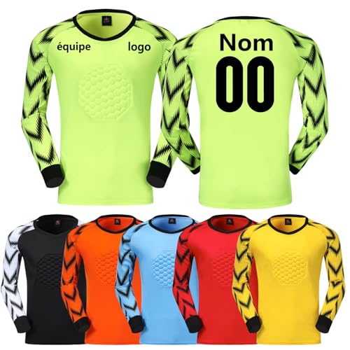 Quick-Dry Breathable Goalie Soccer Jersey for All Ages - Custom Goalkeeper Jersey Sports Shorts - Adults/Kids/Teens (Green)
