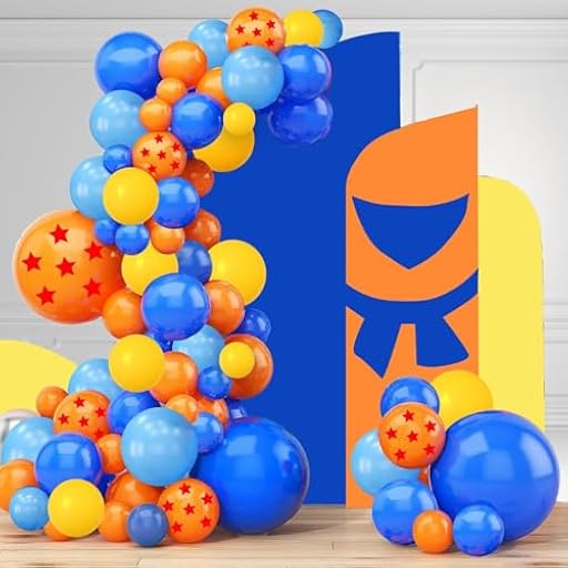 Dragon Balloons Dragon Z Party Supplies – 139 piezas 7 estrellas bolas cumpleaños guirnalda arco kit arco arco arco bola dragón Z arco de globos de látex para videojuegos, bola de dibujos animados | Ya disponible en tu tienda friki favorita! En mundofriki.es!