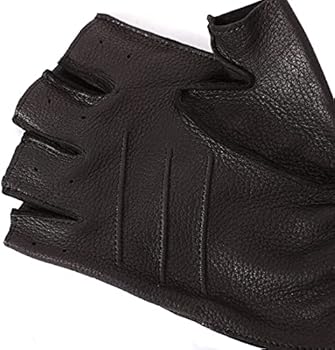 Harssidanzar Herren Lederhandschuhe zum Autofahren, ungefüttert