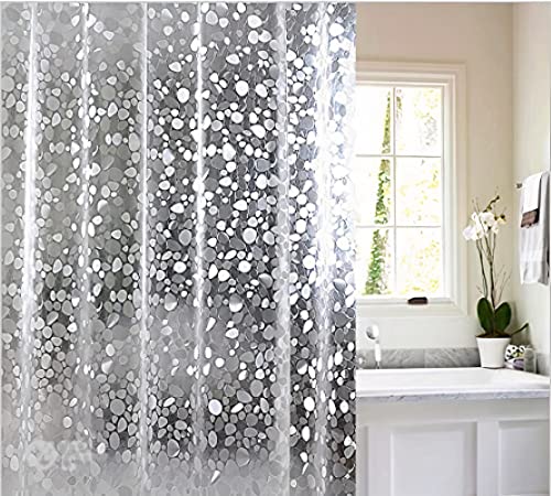 Image of PVC Shower Curtain with 3D Coin Design (CUR-3D-7FT) for Bathroom Size 7 Foot