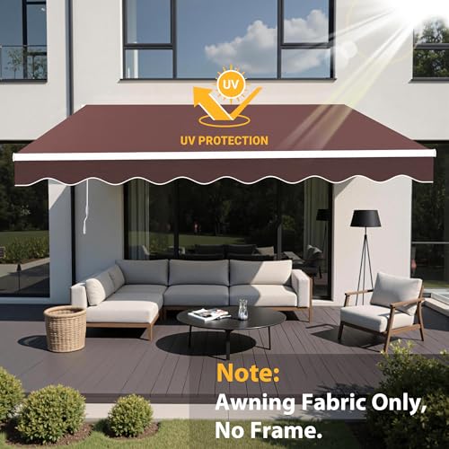 MCombo 12.7x7.8ft Retractable Awning Fabric Replacement (Brown) by MCombo - Used condition - Image 4