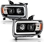 ACANII - For 2015-2019 GMC Canyon Black Housing LED Tube Upgrade Projector Headlights Headlamps Assembly Pair Left+Right