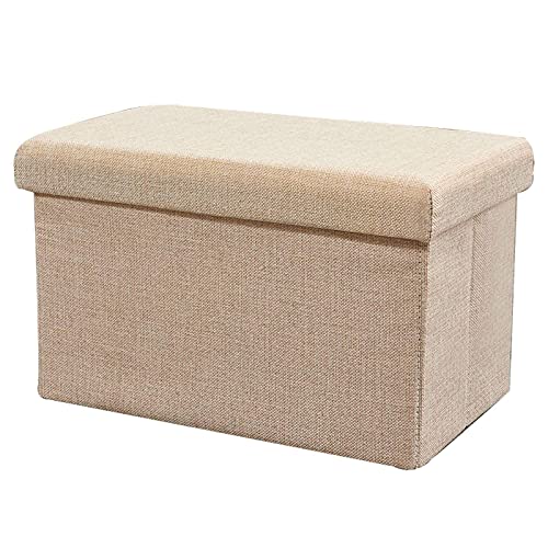 GAOXIONG Reposapiés Cuadrado Plegable, versátil, para sofá, Banco, Ideal para Patio, Sala de Estar, Pasillo, 40 x 25 x 25 cm (16 x 10 x 10 Pulgadas), Color Caqui.