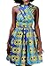 Produktbild huateng Damen afrikanisches Kleid mit V-Ausschnitt Multi-DIY Gürtel Nachtclub Partykleid