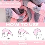 3 Pack Microfiber Hair Towel Wrap for Women, Fast Drying Hair Turban with Button, Anti-Frizz Large Hair Towel for All Hair Styles, Soft & Absorbent Hair Drying Towel - Image 5