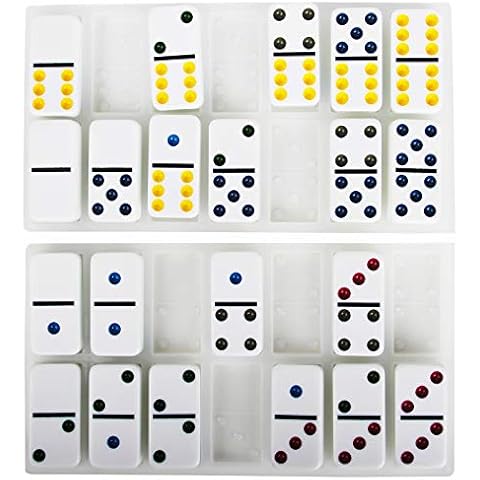 2 pcs Resin Molds,Domino Silicone Molds for Resin Casting Double Six Epoxy Resin Mold for Personlized Dominos, Game Molds Cover