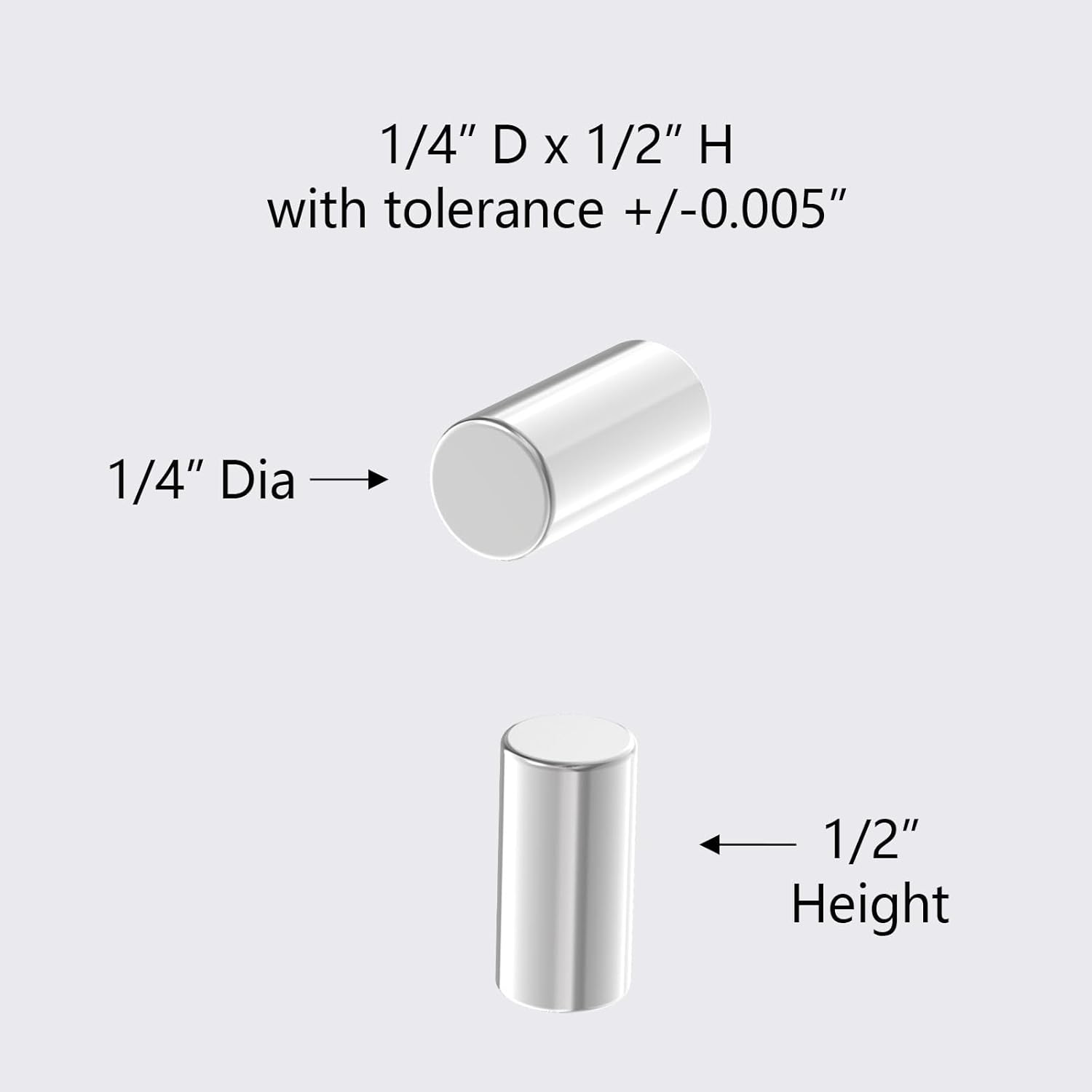 N52-1/4 D x 1/2" H - 36 Pack, Powerful Rare Earth Magnets, Super Strong Circular Magnet Rod Neodymium Cylindrical Magnets for Fridge, Office, Building, Scientific, Crafts and DIY